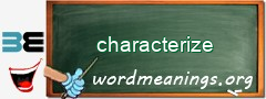 WordMeaning blackboard for characterize